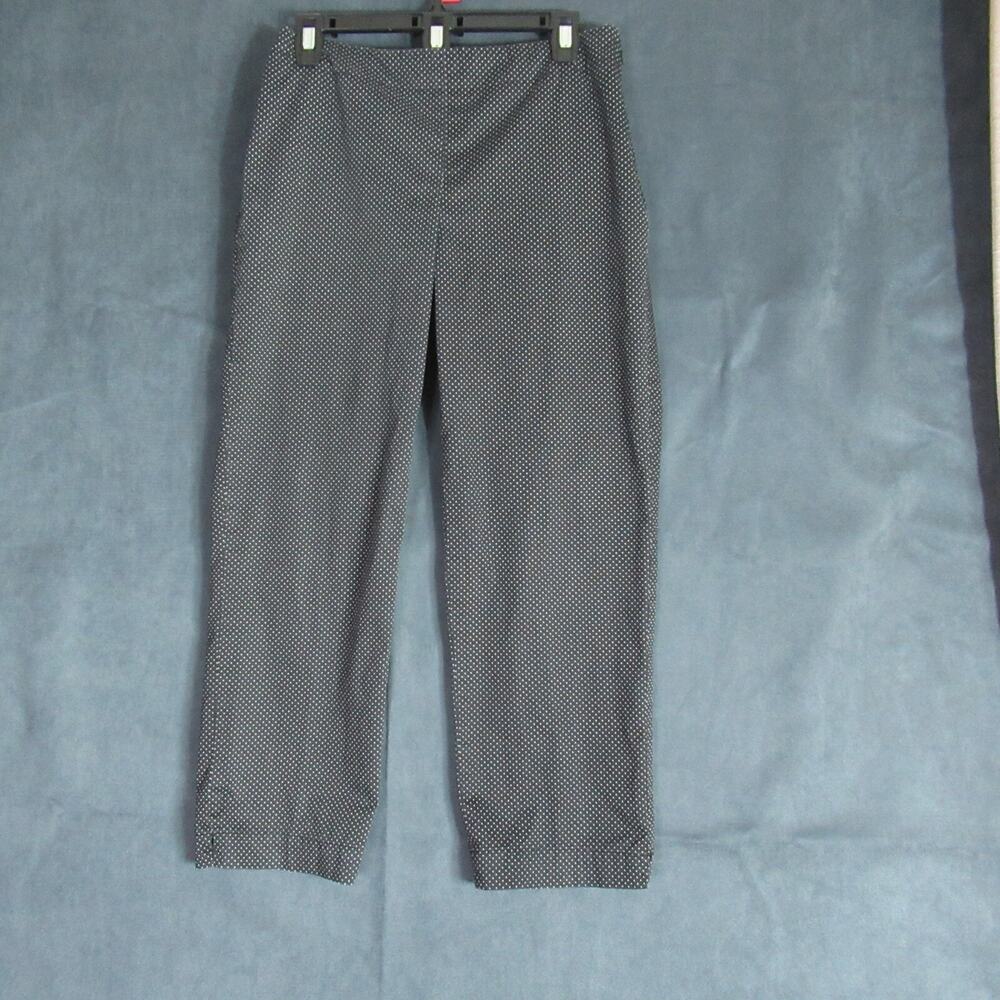 Talbots Pants Womens Size 4 Black Polka Dot Capri Straight Ankle Momcore Preppy